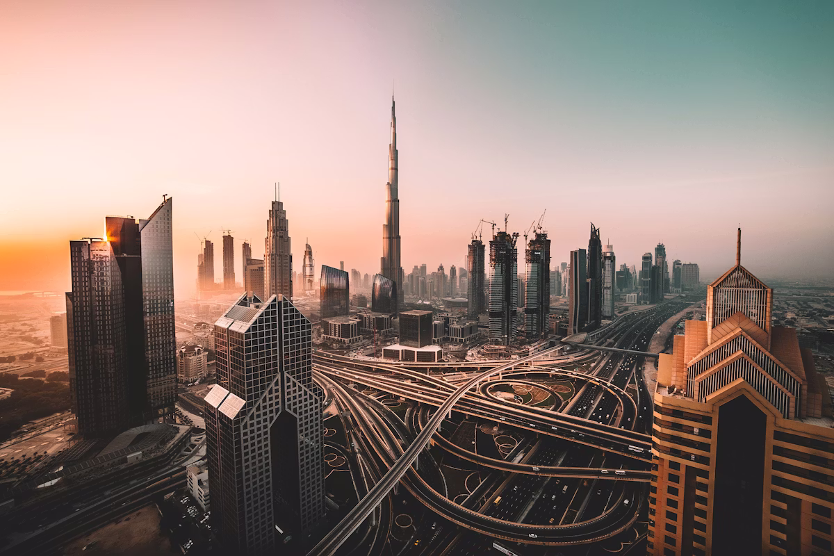 Dubai skyline at night